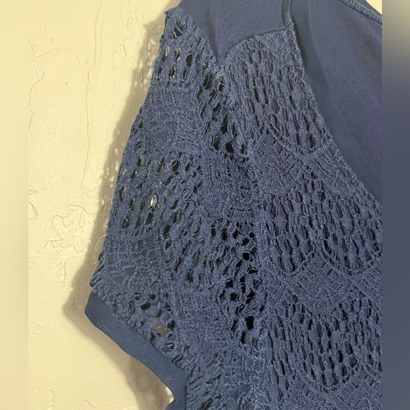 VERVE AMI SHORT SLEEVE BLUE BLOUSE SIZE XL - Picture 3 of 10